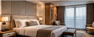 Illustrative hotel guest room